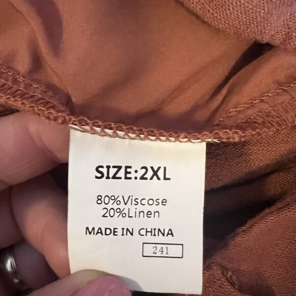 Dokotoo Women’s Linen Pants Casual Loose Wide Leg 2XL Size High Waist Zipper - Picture 5 of 13